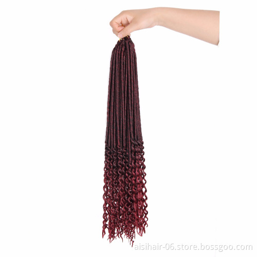 Heat Resistant Top Quality Wine Red Color Dreaklocks Braid Hair Extension Synthetic Wine Red Color Hair